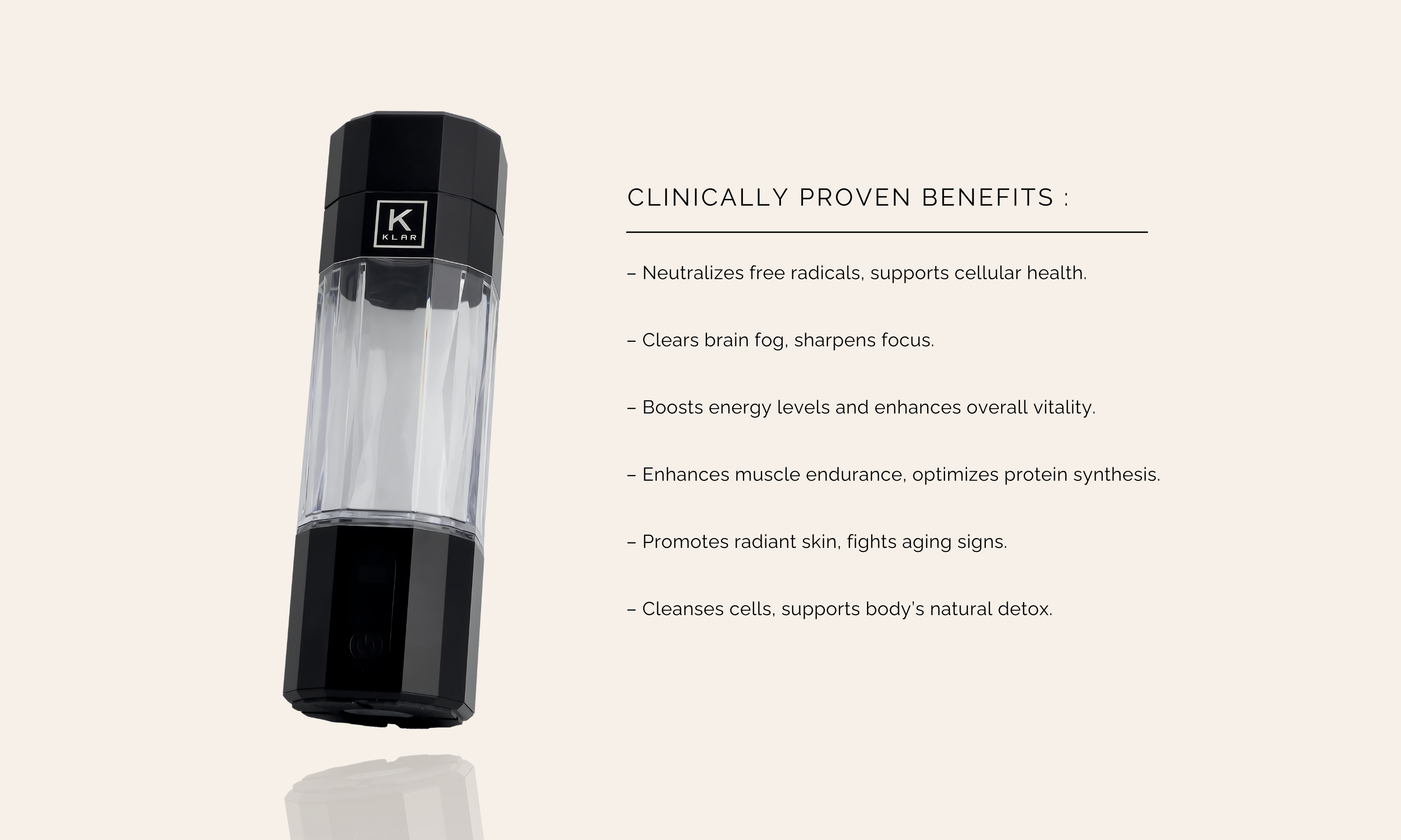 Illustration of hydrogen water benefits: improved hydration, increased energy, enhanced athletic performance, faster recovery, better skin health, and antioxidant properties.