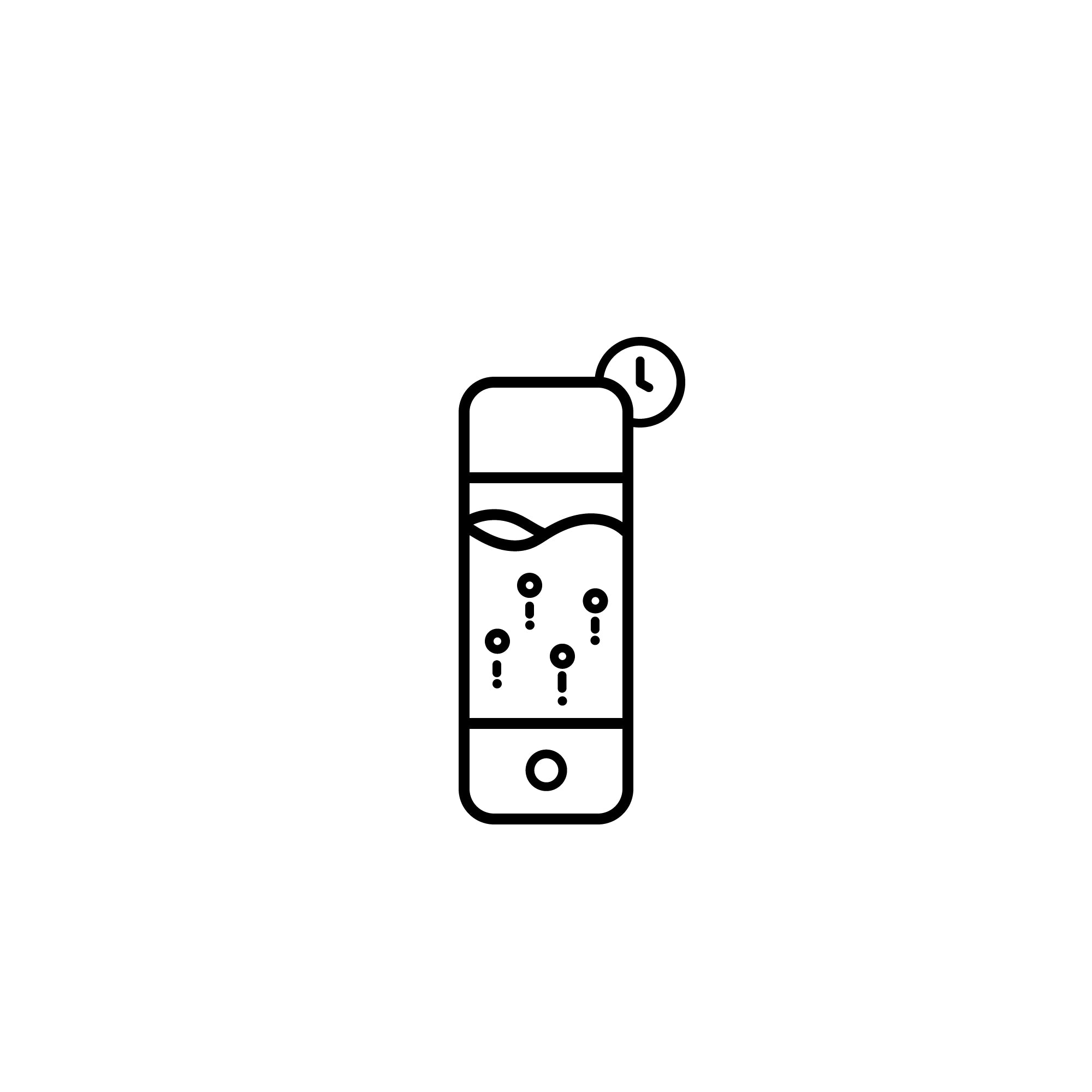 Doodle showing step 2: press the power button on the KLAR hydrogen water bottle